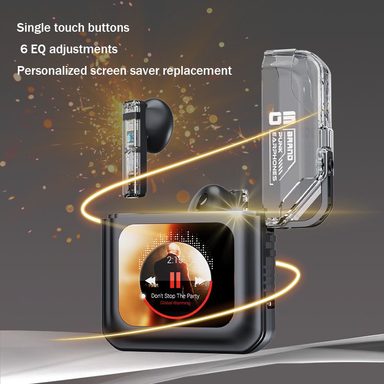 New Arrival F9 Earphones True Wireless Gaming Headphones Color Screen Touch Control Earbud Stereo LED Waterproof Mobile Phone