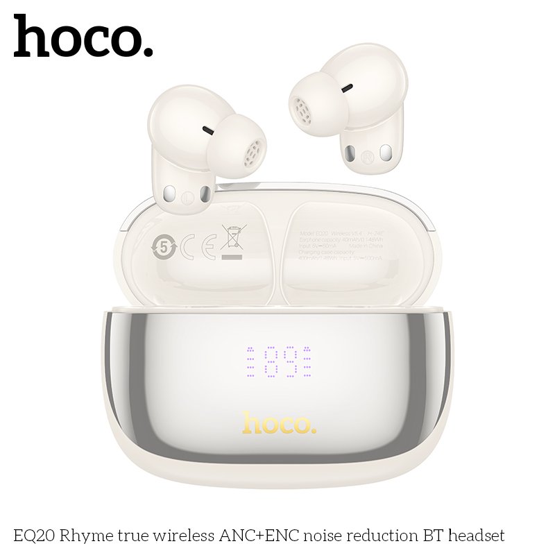 HOCO EQ20 ANC+ENC Bluetooth5.4 earbuds Wireless earphones In ear Sport stereo headset with LED digital Power display phone call