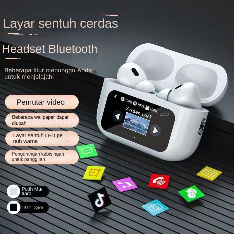 Hot Sale Lcd Colour Touch Screen Anc ENC bluetooth earbuds Sport earphone wireless sterep headset stereo headphone tws