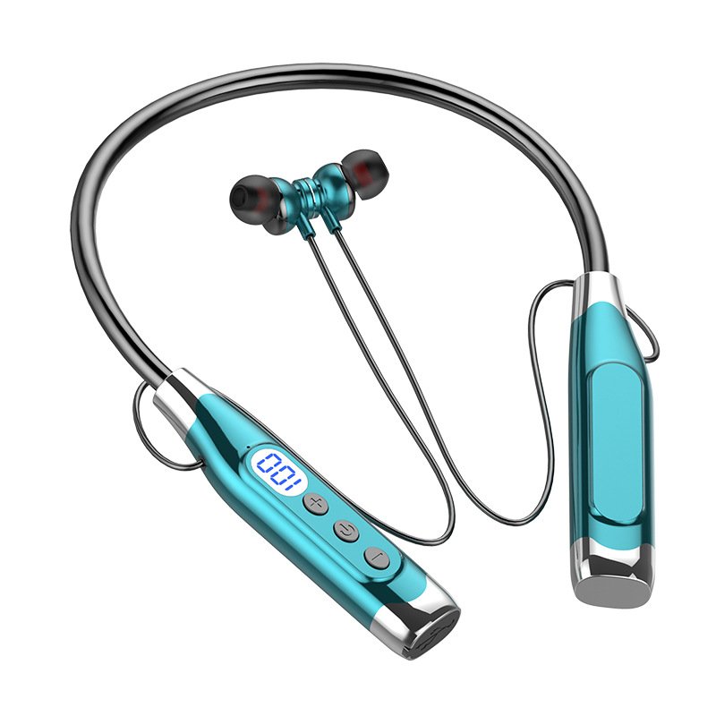 New LED Display Type-C Fast Charging Neckband Magnetic Mp3 player Sports Karaoke Gaming Wireless Headphone