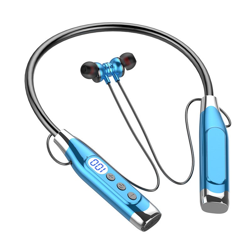 New LED Display Type-C Fast Charging Neckband Magnetic Mp3 player Sports Karaoke Gaming Wireless Headphone