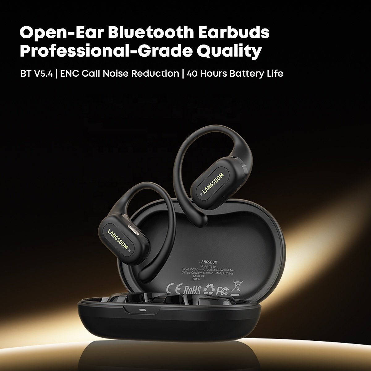 2024 Wireless EarHook Headphones Open Earhook Sports Headsets TWS Earbuds Bone Conduction Earphones 5.4 Bluetooth Audifonos