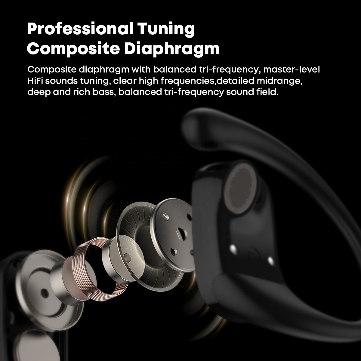 2024 Wireless EarHook Headphones Open Earhook Sports Headsets TWS Earbuds Bone Conduction Earphones 5.4 Bluetooth Audifonos