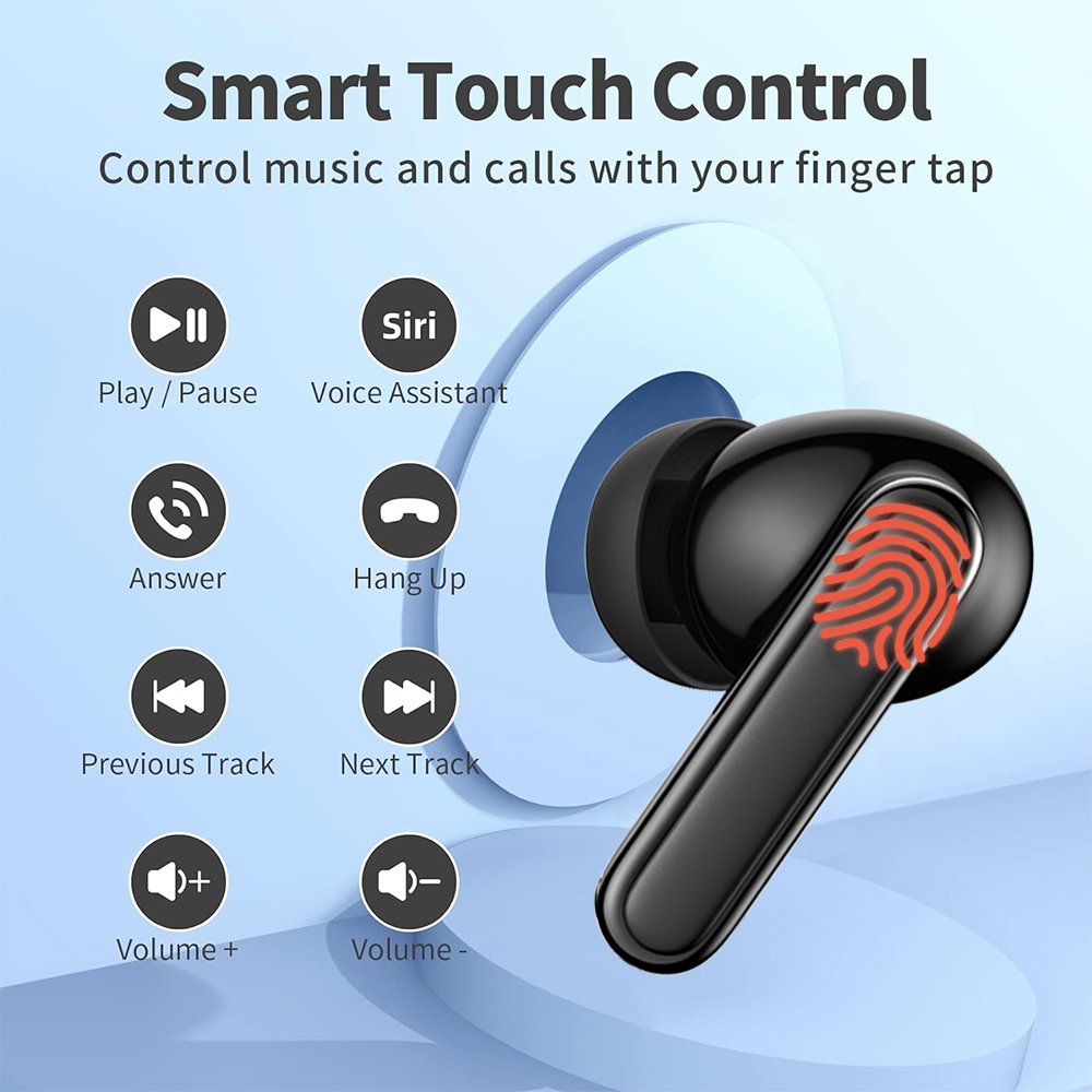 Amazons Best Seller ANC ENC Dual Mics Cancelling Earbuds 400mAh High Battery TWS Earphones Gaming In-Ear Headphones