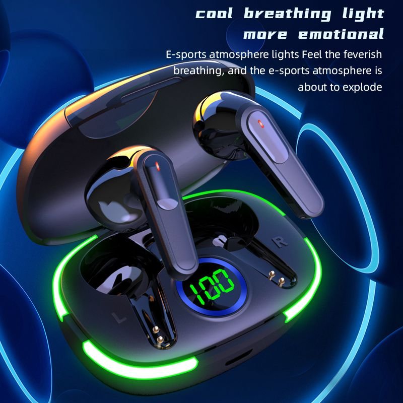 TWS Pro80 LED Breathing Light Wireless Earbuds Good Bass Sound Headset Gaming In-ear Earphone & Headphones