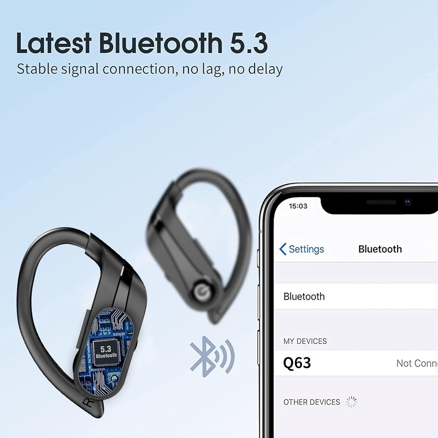 Wireless earbuds built-in microphone IPX7 waterproof wireless noise reduction earbuds for sports Bluetooth 5.3 equipped with DSP