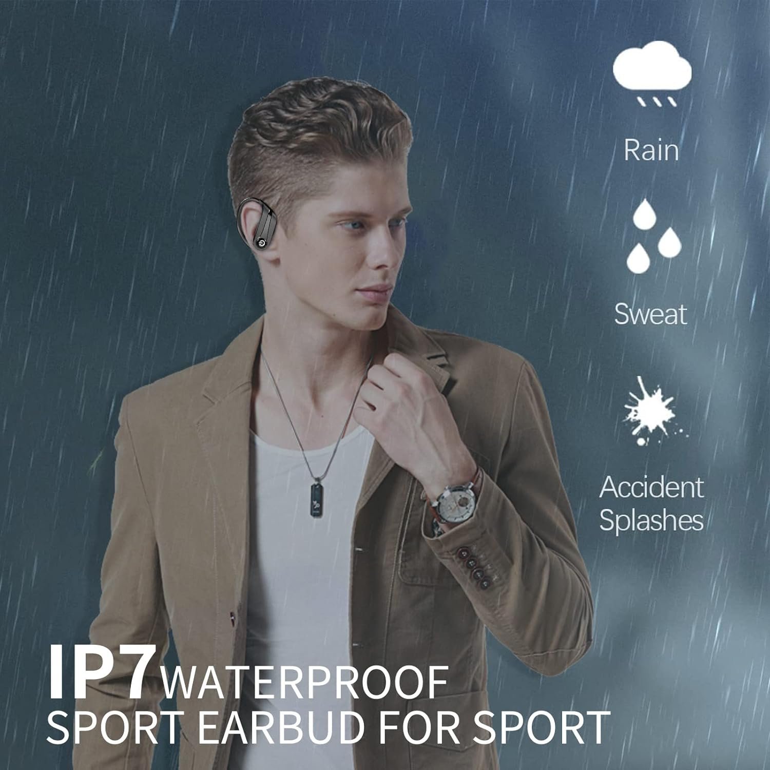 Wireless earbuds built-in microphone IPX7 waterproof wireless noise reduction earbuds for sports Bluetooth 5.3 equipped with DSP