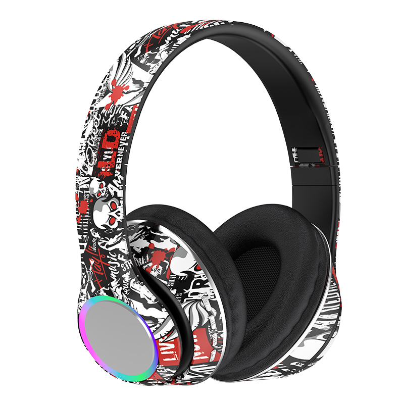 Wireless Headphones type c headset OEM P85 Gaming Headset Stereo Graffiti LED Over ear Wireless With microphone