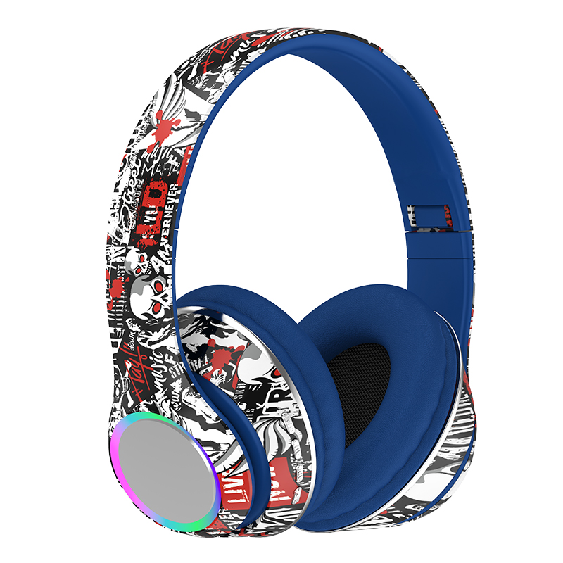 Wireless Headphones type c headset OEM P85 Gaming Headset Stereo Graffiti LED Over ear Wireless With microphone