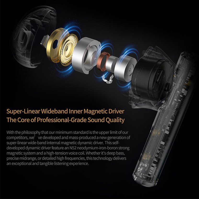 KZ Carol Wireless Earphones With 6 Mics 55dB TWS Active Noise Canceling Stereo Sound Custom HiFi in-Ear Bluetooth Gaming Earbuds
