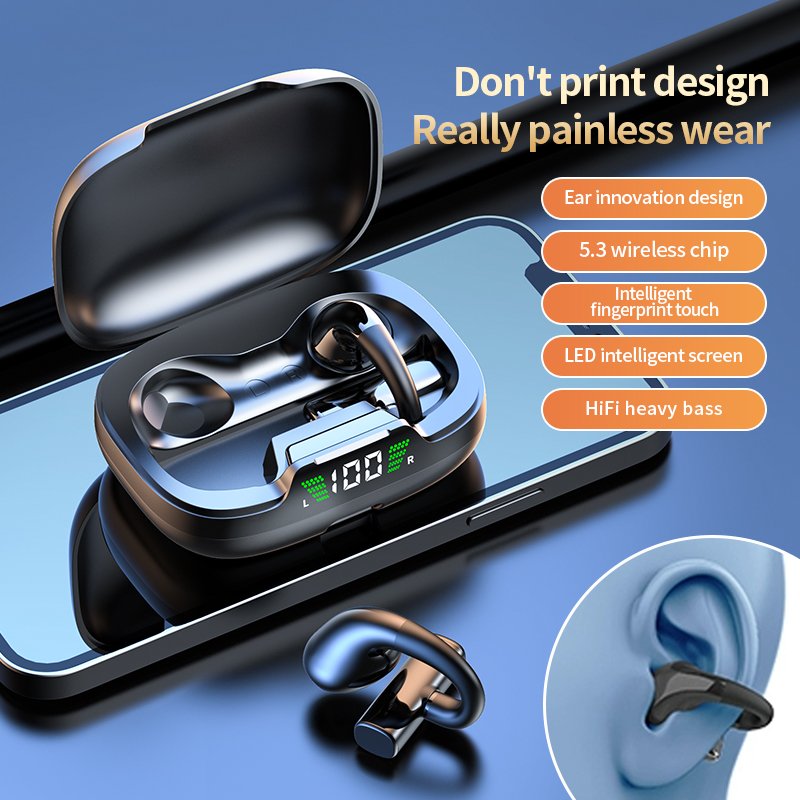 Original Handsfree JR03 TWS Headphones Noise Reduction HiFi Stereo Ear Hook Wireless Earphone Wtih LED power Display