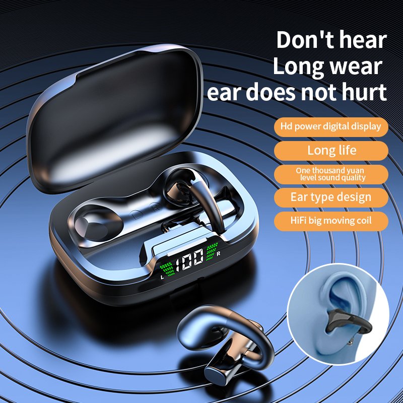 Original Handsfree JR03 TWS Headphones Noise Reduction HiFi Stereo Ear Hook Wireless Earphone Wtih LED power Display