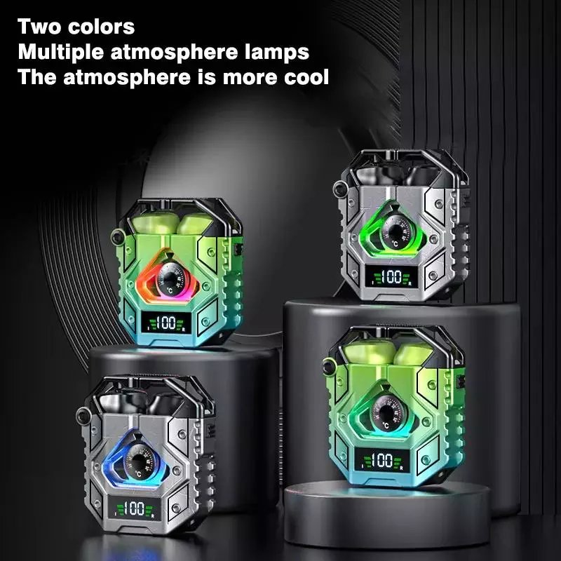 H9 TWS Earbuds ENC Noise Reduction Low Latency In-ear Gaming Heavy Metal Bass Long Standby RGB Game Earphone H9 HIFI Headphone