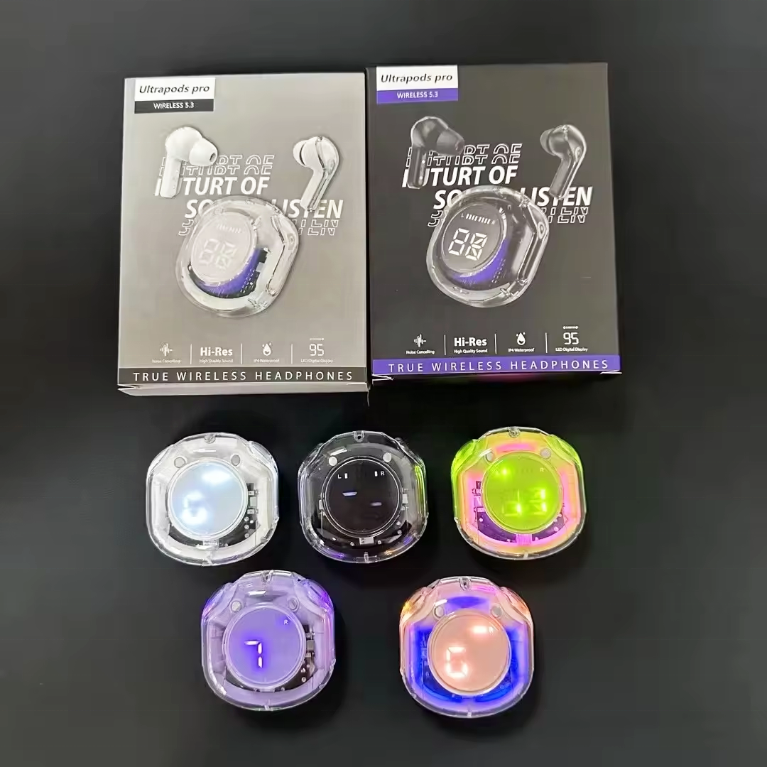 Air39 Transparent Crystal ENC Noise cancelling Earphones Headphones Auriculare inalambrico Gaming TWS Wireless Earbuds Air 39