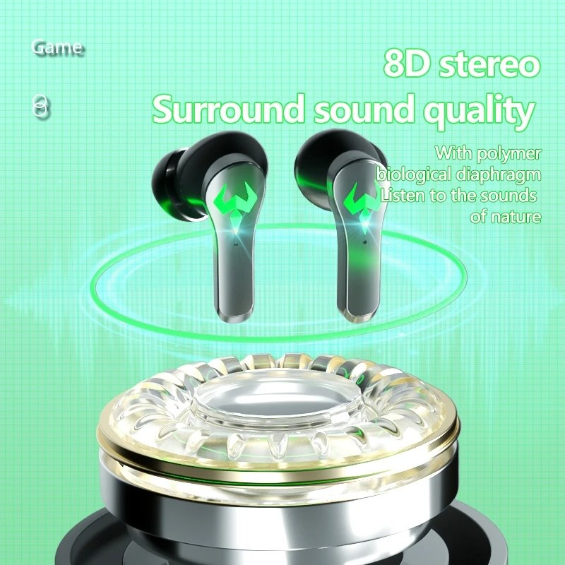 2022 N35 TWS Gaming Earphones Touch Earbuds Blue-tooth Wireless Headphones 300mAh Battery Long Standby HIFI Waterproof Headset