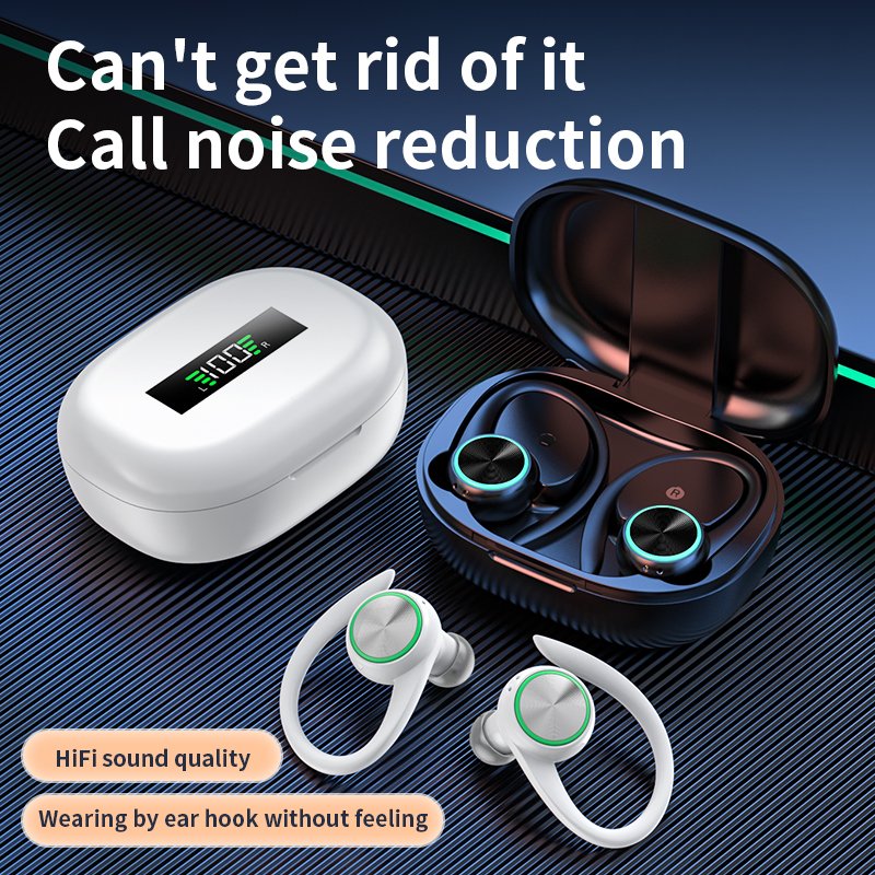 Wireless Earbud 5.3 Stereo Bass Earphones 2024 Noise Cancelling Ear Buds 40H Dual Mic Call Earb Sports Earphones Headphones
