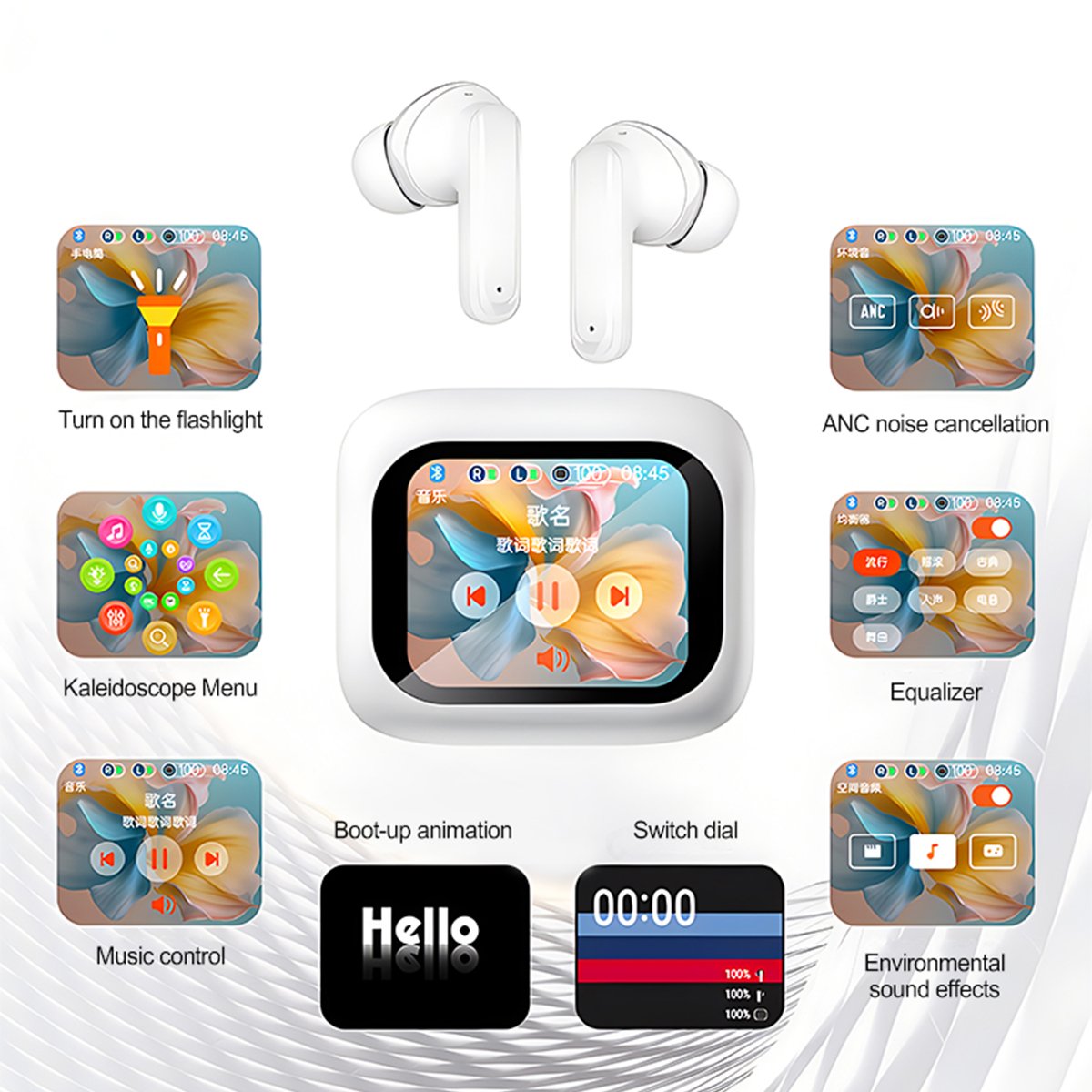 High Quality Wireless Auriculares Inalambricos Bluetooth Headphones Earbuds With Touch Screen Noise Cancelling Tws Earphones
