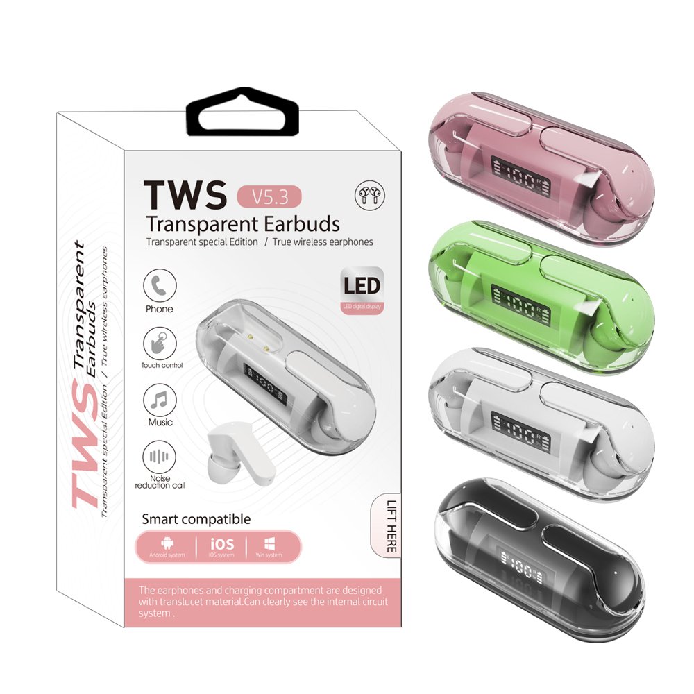 Stereo Led Display Wireless Earbuds Waterproof In Ear Headphone Earphones Headset Colorful Tws Earphone