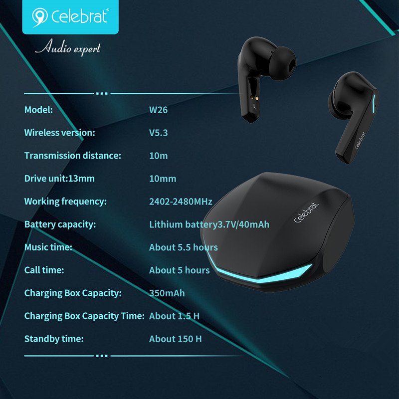 Wholesale Tws gaming earphone earbuds fashion light V5.3 Gamer Wireless earphone