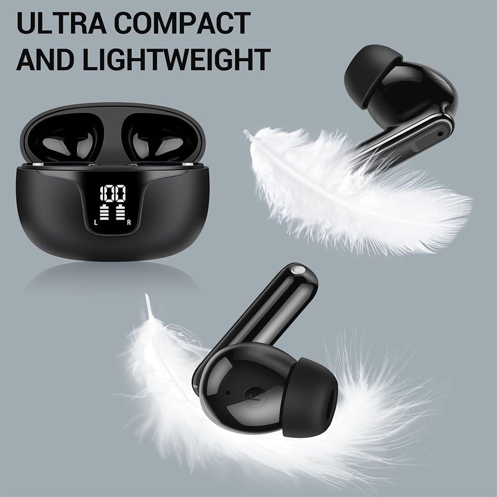 HiFi Stereo Wireless Earbuds TWS ENC Noise Cancelling Headphones Earphones LED Display Sports Earphones