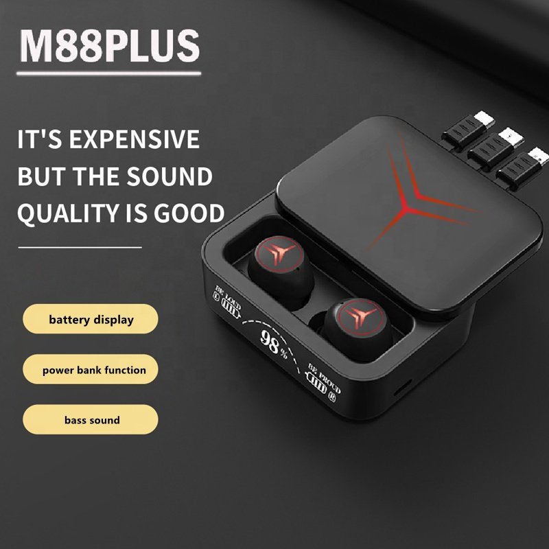 Tws wireless auriculares m88 plus m90 pro m88plus high quality tws handsfree noise cancelling gaming earbuds earphone headphone
