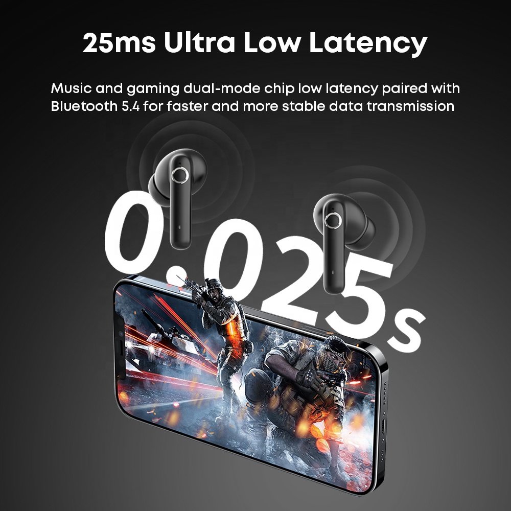 OEM/ODM Portable ANC+ENC Auriculares Bluetooth 5.4 Earphone Tws Headphone Mini Low latency Noise Cancelling Wireless Earbuds