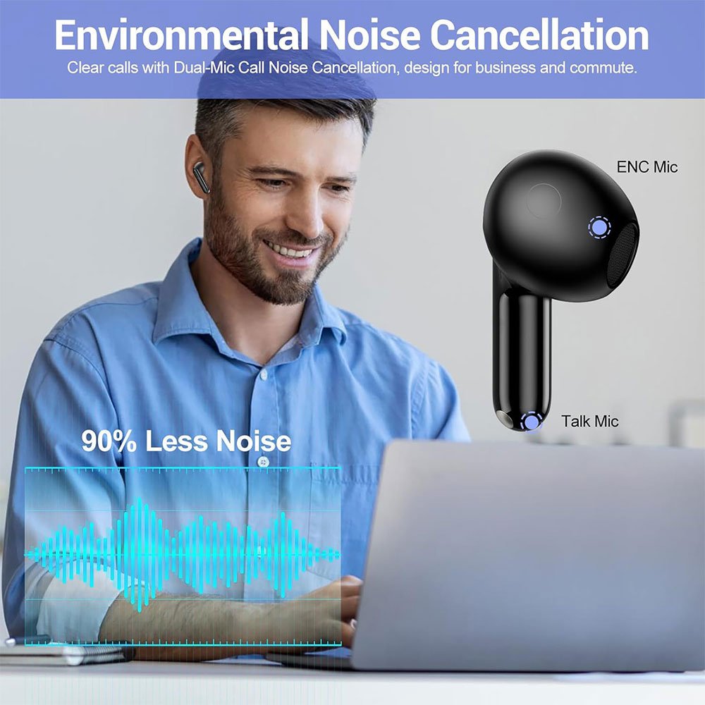 Y20 TWS Wireless Sport Earbuds ENC Dual Mic Noise Cancelling Headphones HiFi Stereo Bluetooth Gaming Earphones with LED Display