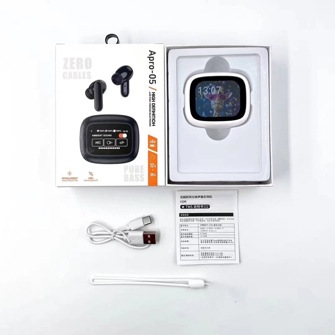 Apro 05 Wireless Earbud BT 5.4 Earphone ANC+ENC In Ear Touch Screen Control Active Noise Reduction Gaming Headet audifonos