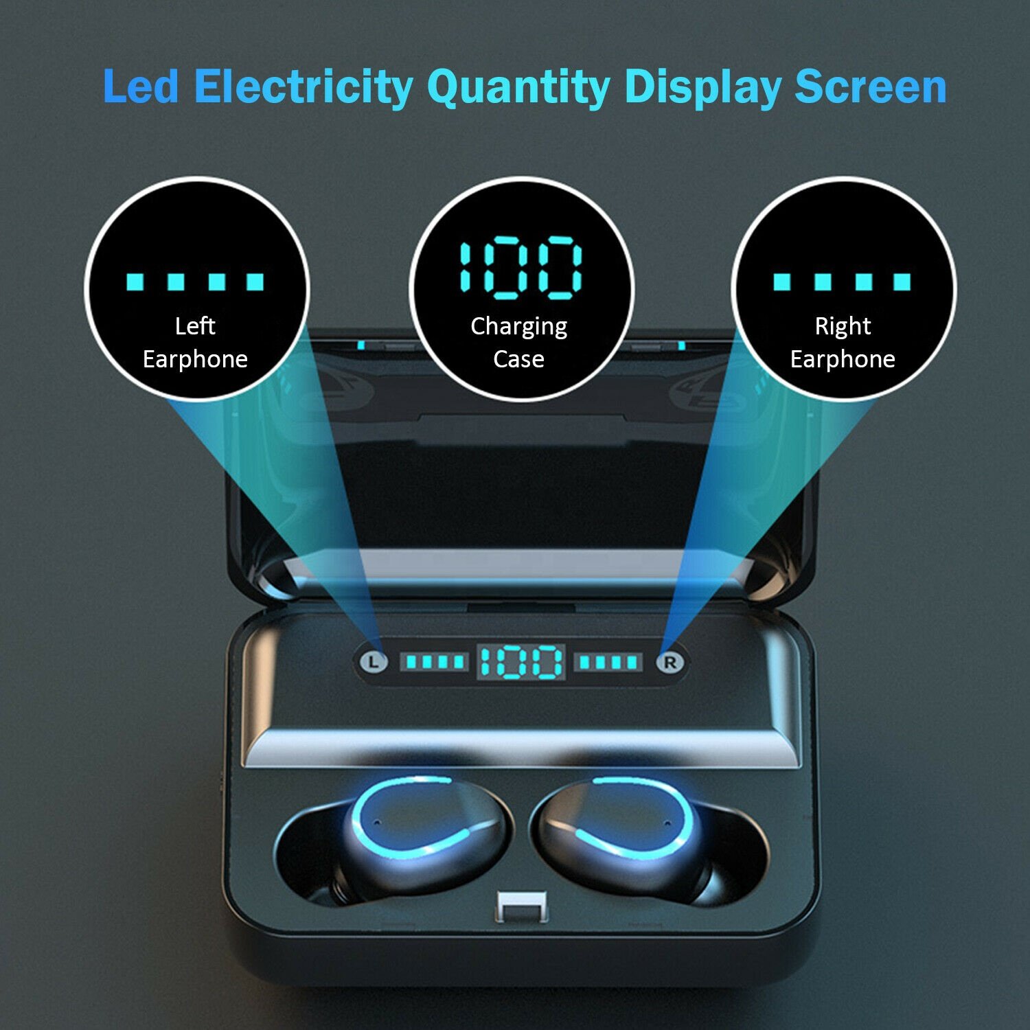 LED Display F9-36 Mini BT Headsets F9-5C Wireless Earbuds 5.0 IPX7 Waterproof Big LED Ear Phone TWS Earphones F9-5