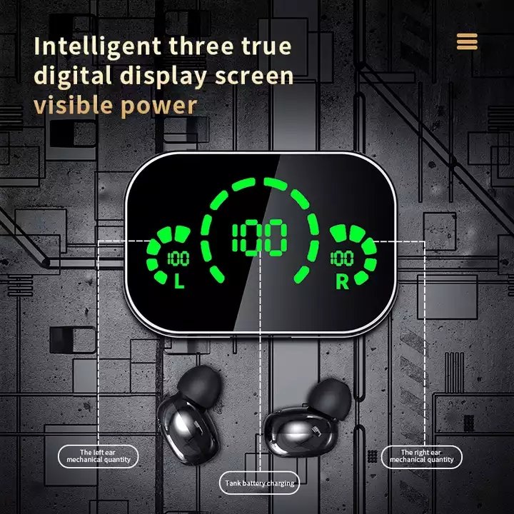 2022 Now Ready To Ship YD04 TWS 9D Stereo TWS Wireless YD04 Earphone Green Light Touch Control Wireless Headset