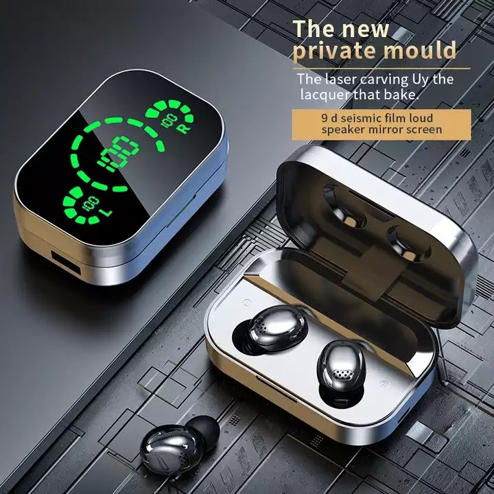 2022 Now Ready To Ship YD04 TWS 9D Stereo TWS Wireless YD04 Earphone Green Light Touch Control Wireless Headset