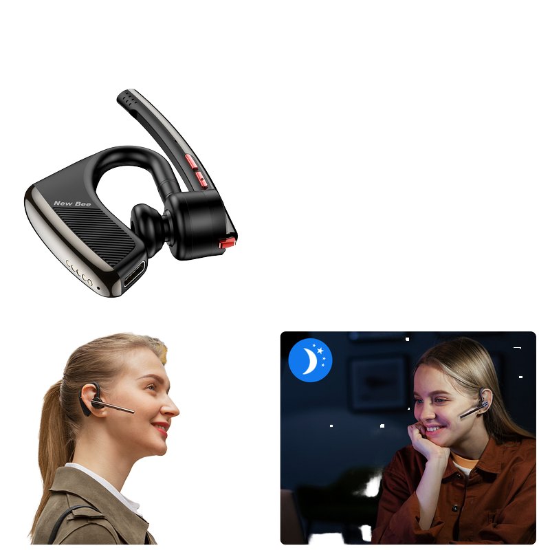 2024 hot seller Turn MIC handle 360 degrees single ear earhook in-ear telephone wireless blue tooth headset