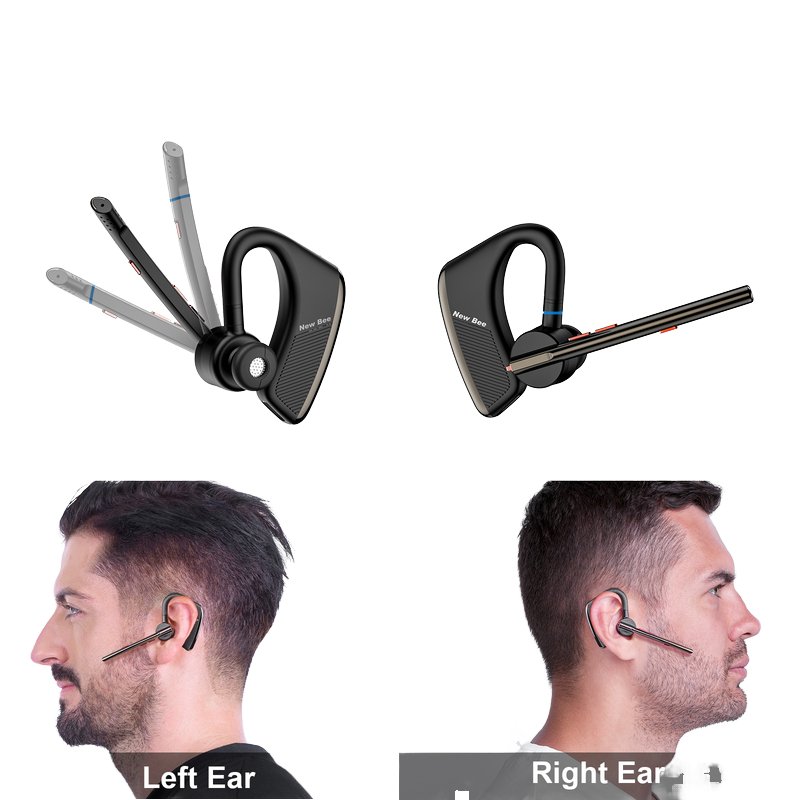 2024 hot seller Turn MIC handle 360 degrees single ear earhook in-ear telephone wireless blue tooth headset