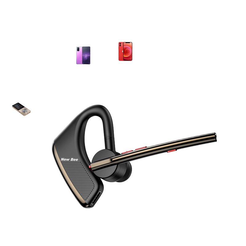 2024 hot seller Turn MIC handle 360 degrees single ear earhook in-ear telephone wireless blue tooth headset
