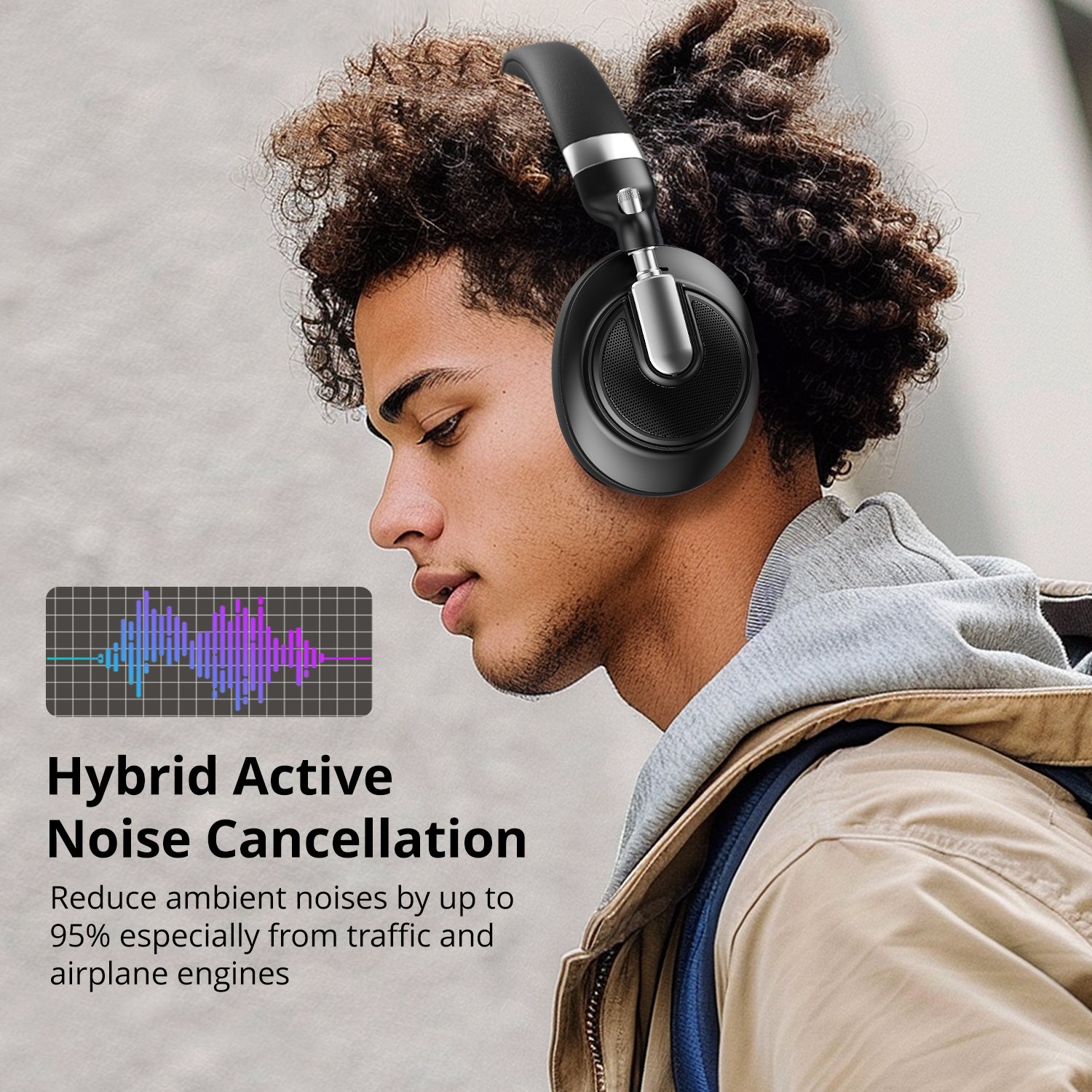 Teeline Original Best Foldable Headphones Wired Wireless Blue-tooth Over Ear Active Noise Cancelling Headset