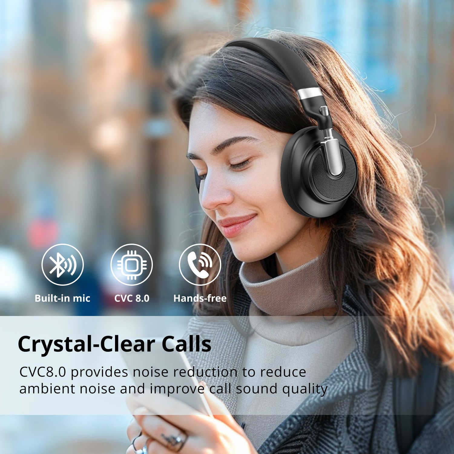 Teeline Original Best Foldable Headphones Wired Wireless Blue-tooth Over Ear Active Noise Cancelling Headset