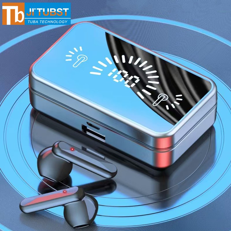 S20 OEM Wireless BT TWS Earbuds Mirror Stereo Noise Cancelling and Game Function In-Ear Sports Earphones with power bank