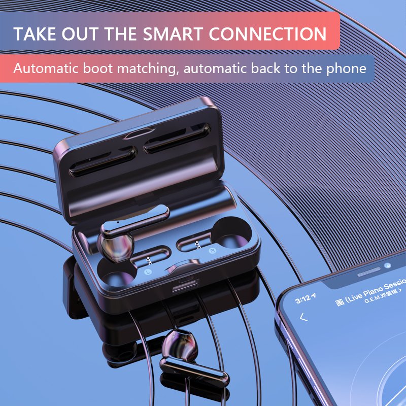 S20 OEM Wireless BT TWS Earbuds Mirror Stereo Noise Cancelling and Game Function In-Ear Sports Earphones with power bank