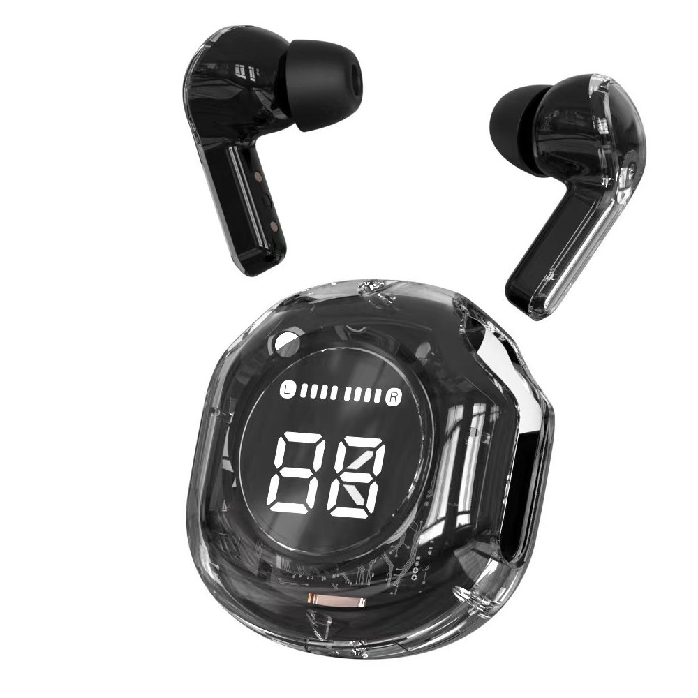 Hot-selling Tws Air32 Crystal Led display mini wireless headphones and Led display gaming in-ear headphones BT headphones