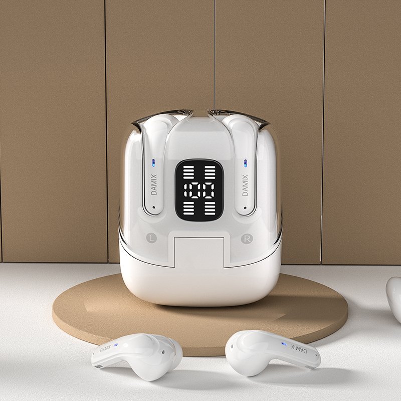DX-16 LED Digital Display Couple Earphones Equipped with Two Pairs of Earbuds HIFI Sound Quality 360-Degree Surround Sound