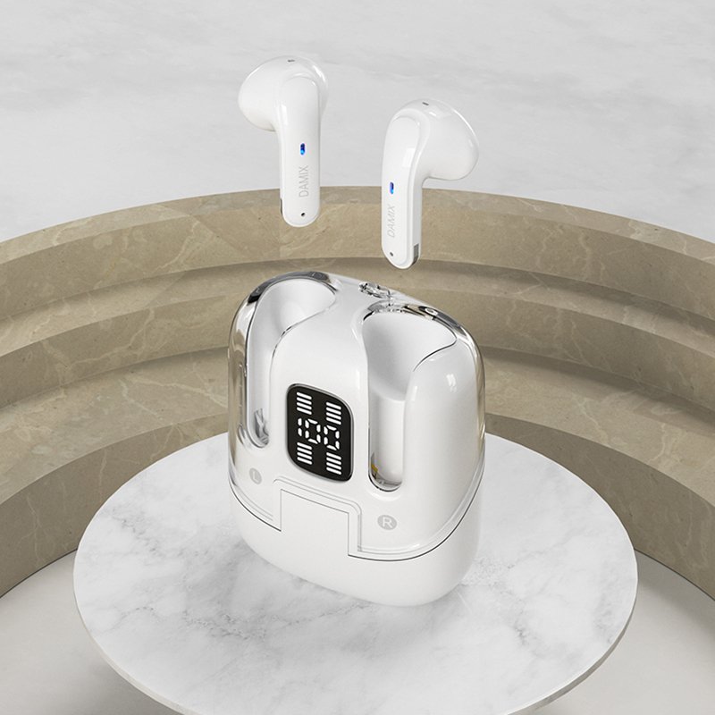 DX-16 LED Digital Display Couple Earphones Equipped with Two Pairs of Earbuds HIFI Sound Quality 360-Degree Surround Sound