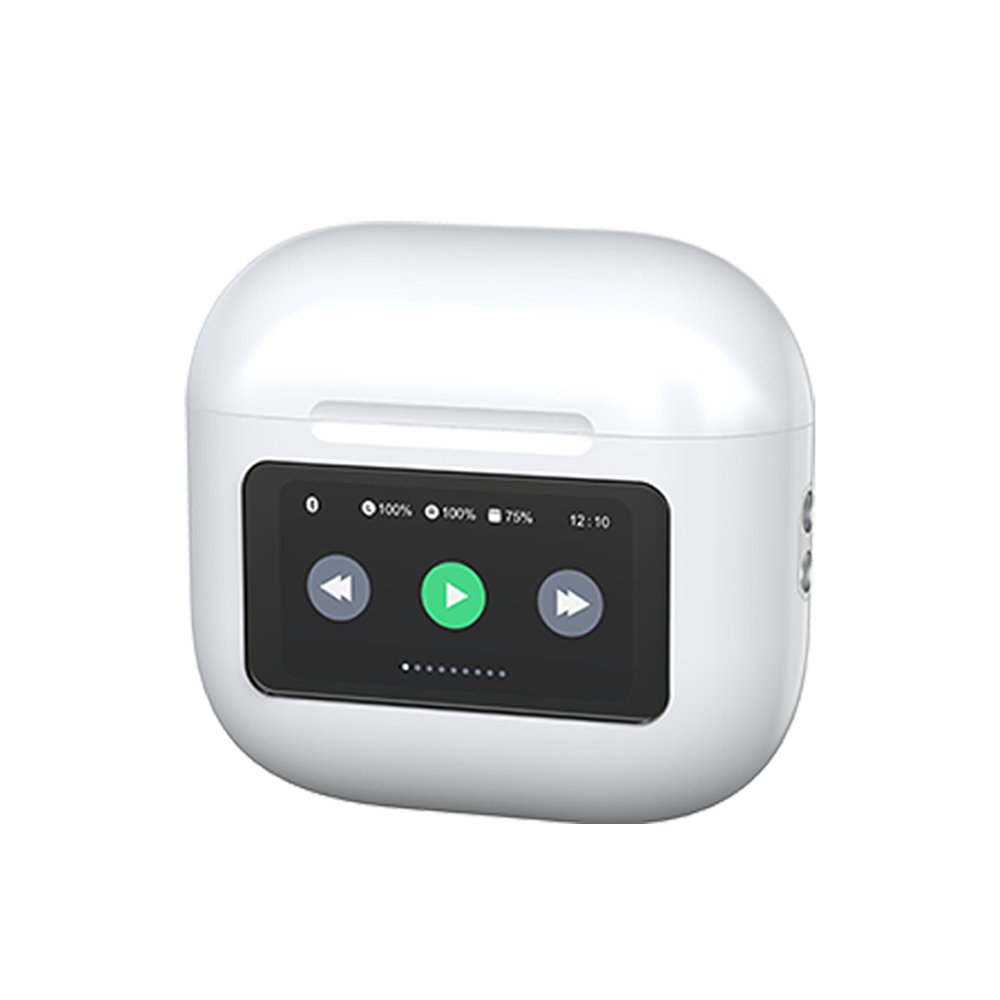 Maimi 2024 new hifi earphones touch screen lcd display bluetooth tws high quality enc noise cancelling wireless anc earbuds