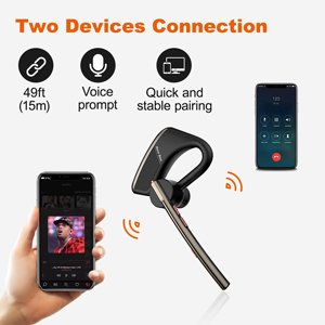 New Bee M50 Small Earpiece Mobile Ear Phones In Ear Bluetooth Single Ear Cell Phone Headset Noise Cancelling Headphones with Mic