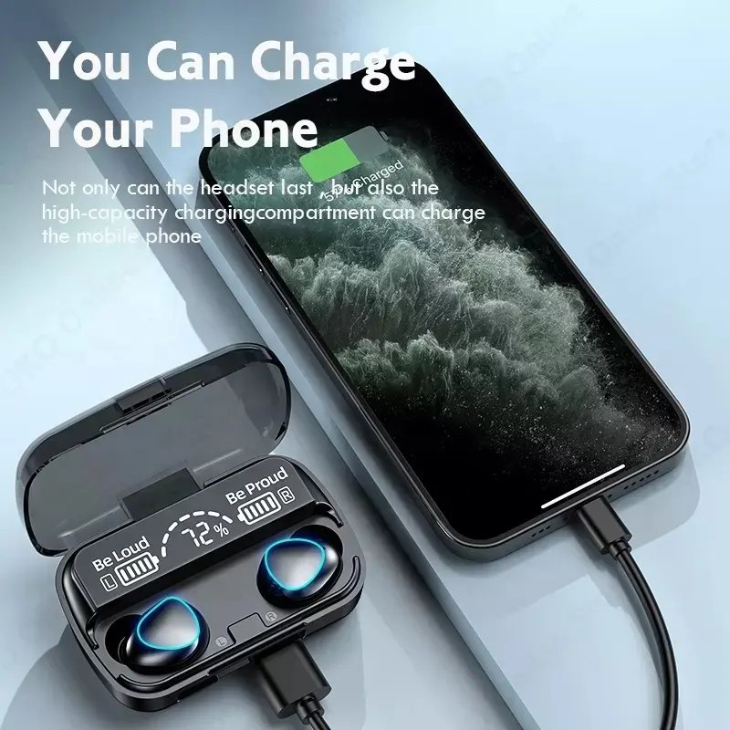 Popular M10 Earbuds TWS 9D BT5.3 Earphone Touch Control Wireless Earphones Stereo Bass Headphone LED Digital Display Earbuds