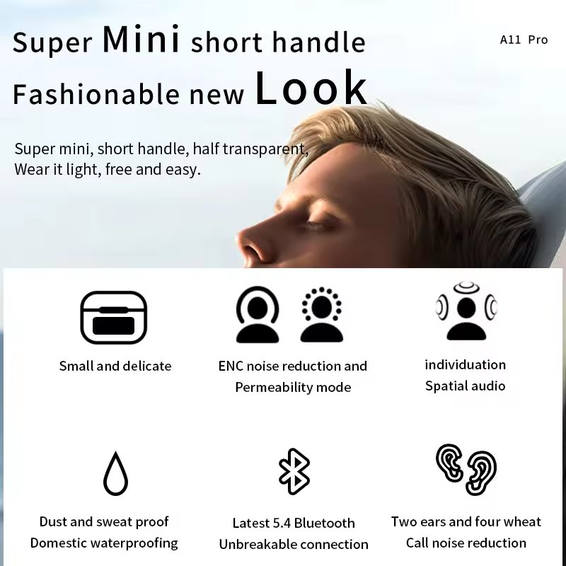 A11 Pro LCD Display Screen Wireless TWS A9PRO A10PRO Earbuds ENC Active Noise Reduction bt5.4 Headset Earphone A11Pro