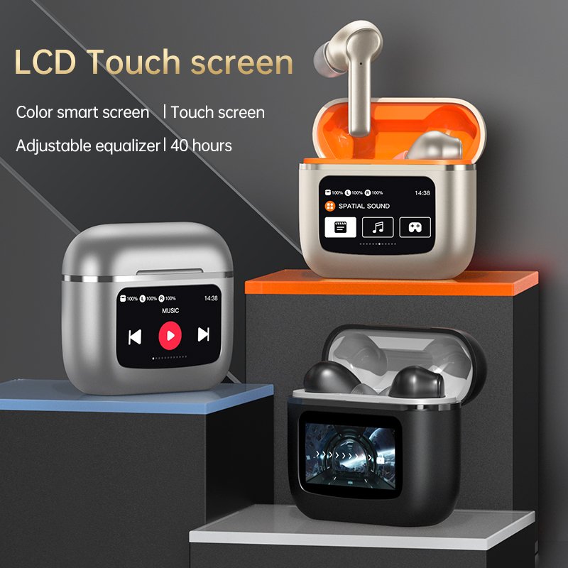 2024 LED Touch Screen TWS On-Ear Wireless Blue Tooth Headset Call Business Headset Noise Cancelling Tws Earphones & Headphones