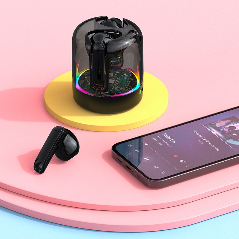 Cool Colorful Transparente TM70 TWS Sport Earbuds Wireless BT V5.3 Stereo Sound In-ear Headphone LED Waterproof Earbuds 10 Metes
