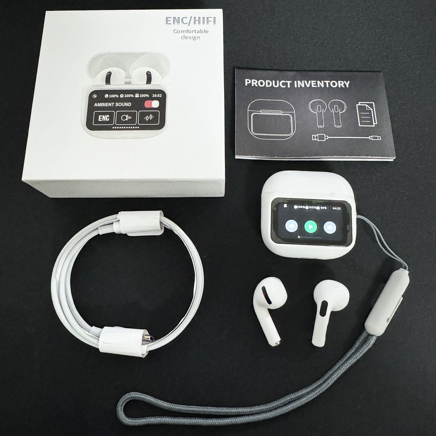 A11PRO ANC ENC TWS BT v5.4 Headphones Active Noise cancelling in-ear Earphones Wireless Earbuds A11 Pro with Touch Screen