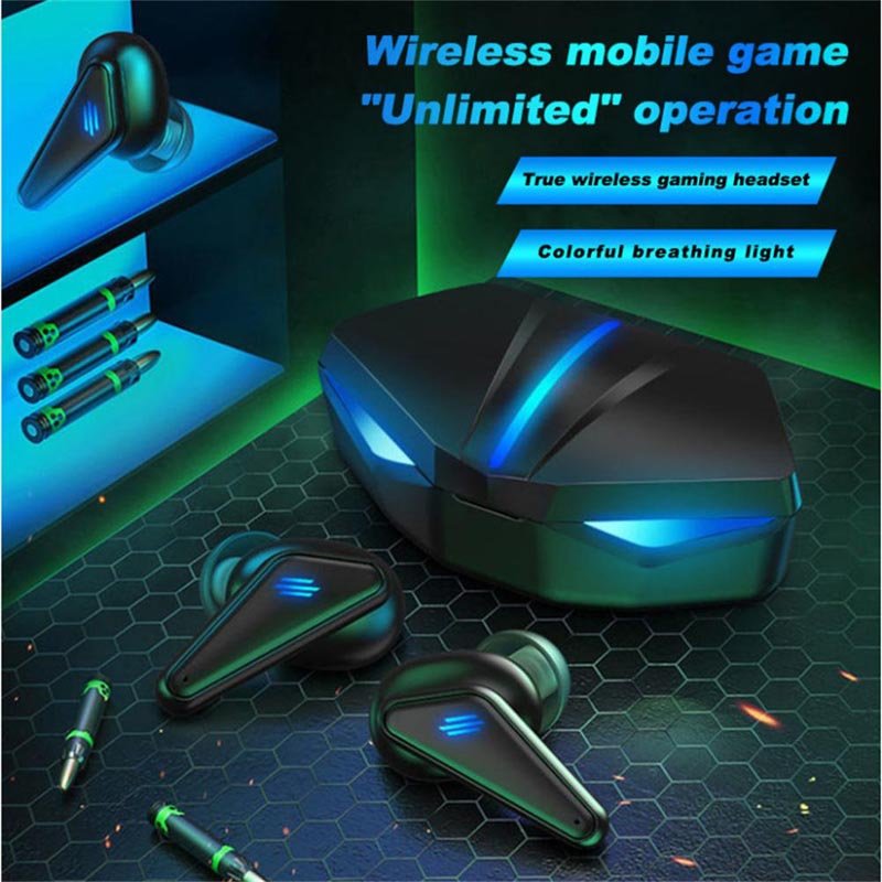 Gaming Headset Positioning Handsfree Bluetooth -compatible Earphones Audio Sound Waterproof Wireless Headphones Charging Box