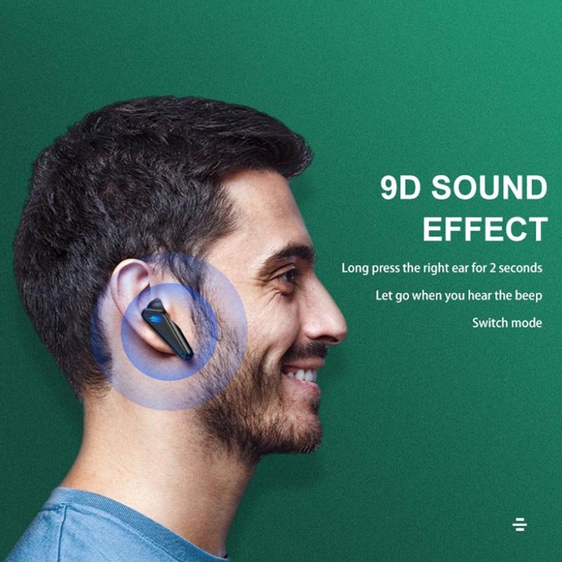 Gaming Headset Positioning Handsfree Bluetooth -compatible Earphones Audio Sound Waterproof Wireless Headphones Charging Box
